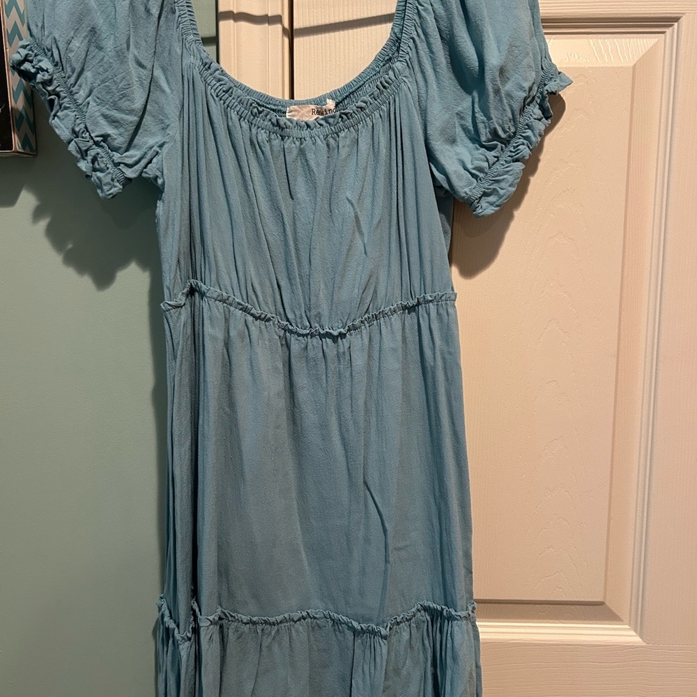 Rewind Blue Puff Sleeve Dress